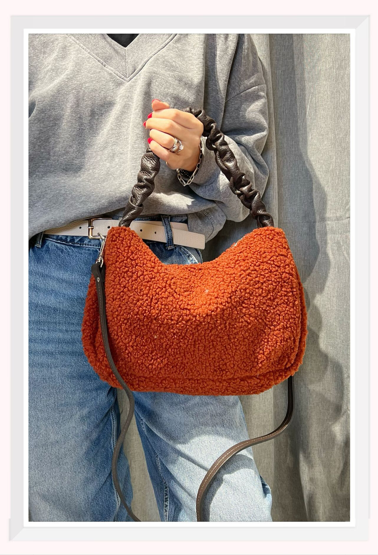 Wholesaler Z & Z - Moumout and leather shoulder bag