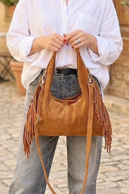 Grossiste Z & Z - Sac à main en daim franges