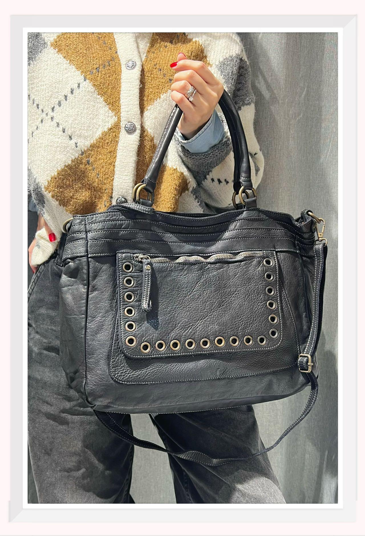 Wholesaler Z & Z - Washed leather handbag