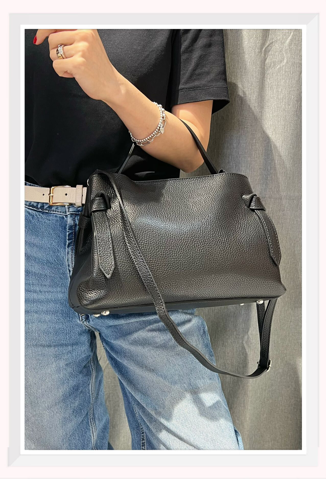Großhändler Z & Z - Körnige Lederhandtasche