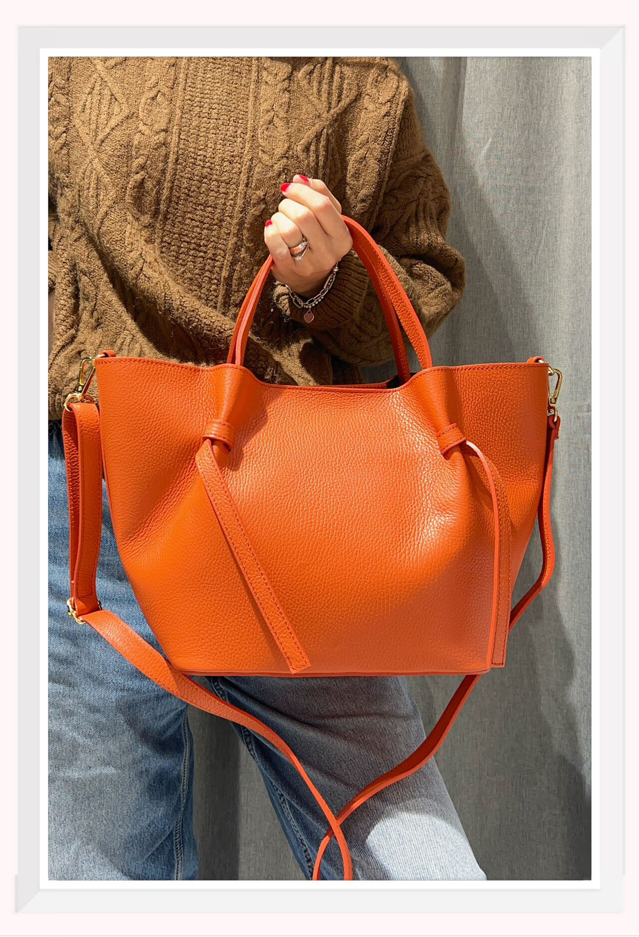 Wholesaler Z & Z - Grained leather handbag included pocket included