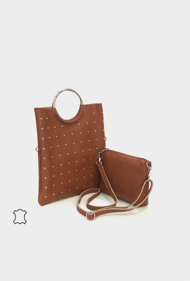 Grossiste Z & Z - Sac à main en cuir grainé cloutés