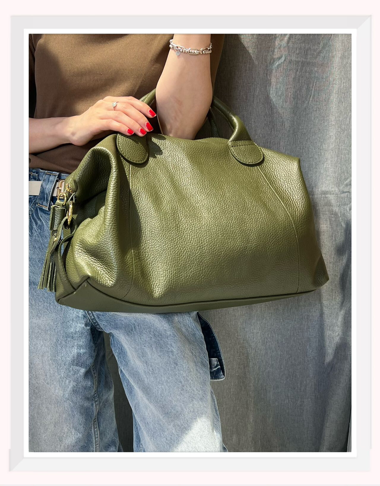 Wholesaler Z & Z - Handbag Bowling in grained leather model flexible