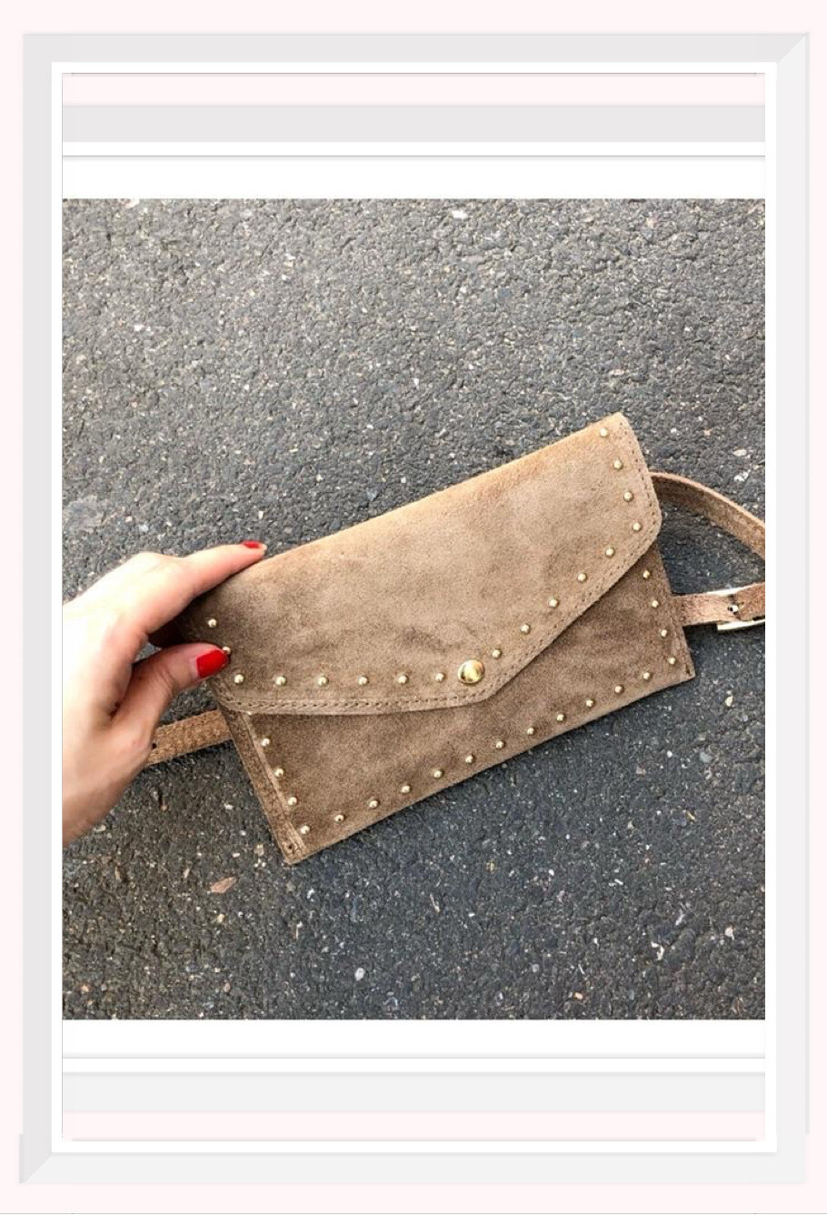 Wholesaler Z & Z - Suede belt bag with studded detail