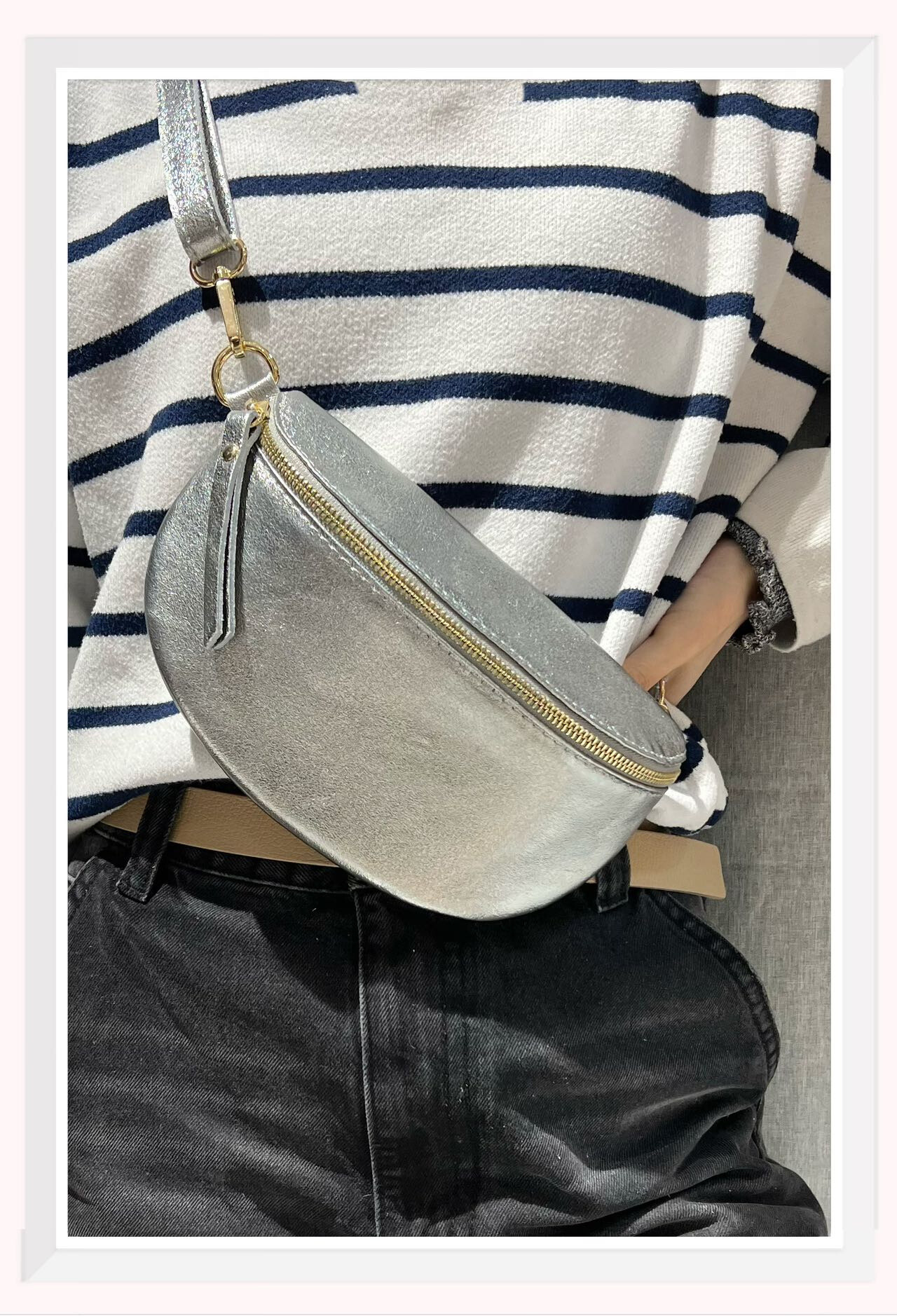 Großhändler Z & Z - Kleine Gürteltasche aus schillerndem Leder