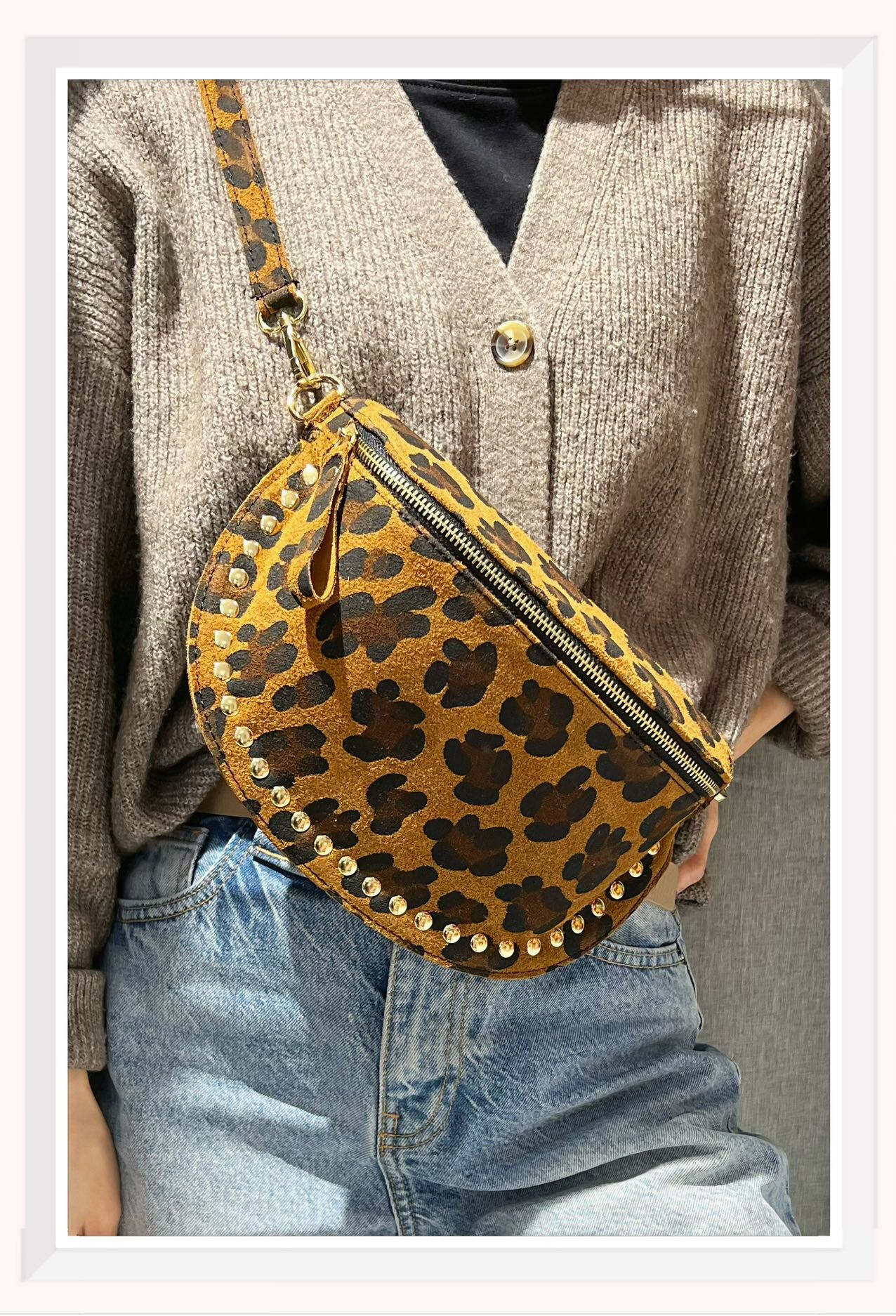 Wholesaler Z & Z - Leopard-print suede fanny pack