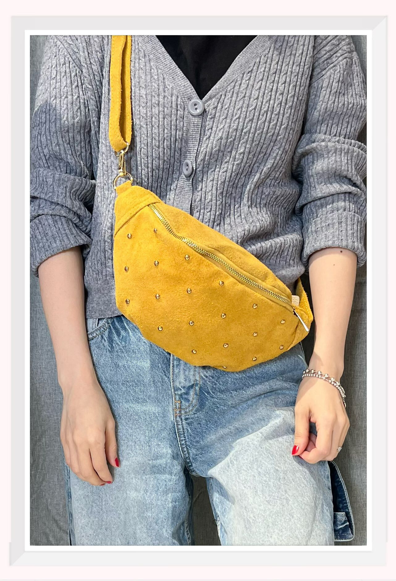 Wholesaler Z & Z - Banana bag in studded suede