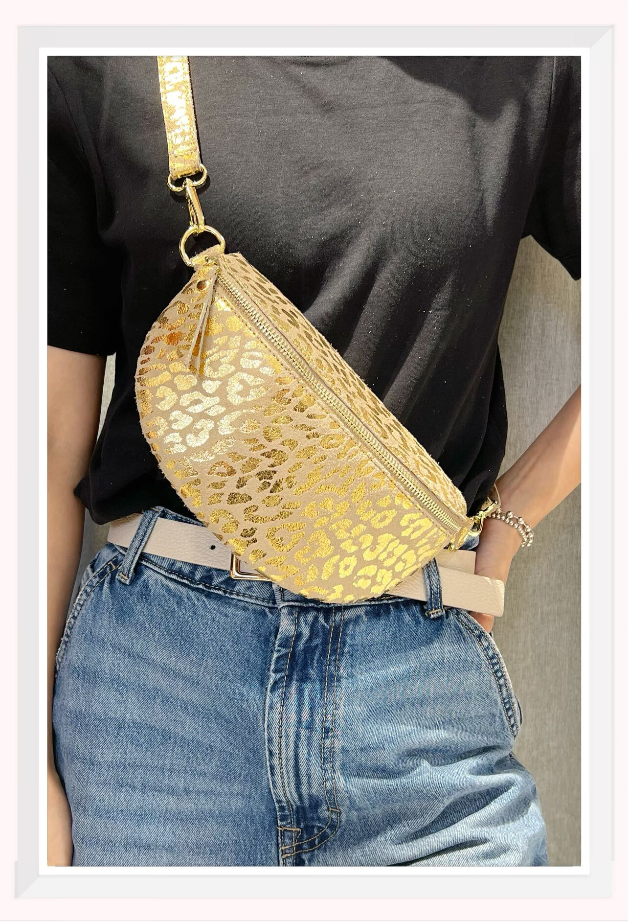Wholesaler Z & Z - Belt bag in iridescent patterned leather
