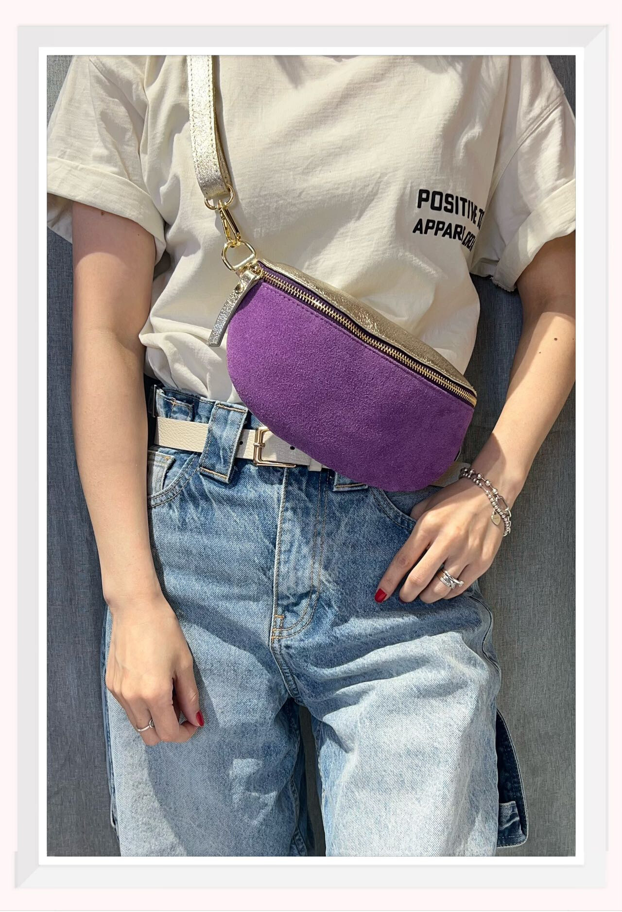 Wholesaler Z & Z - Dai banana bag and iridescent leather