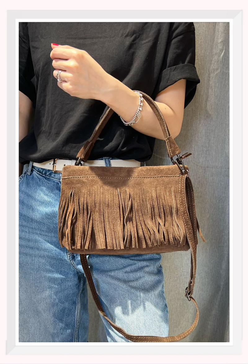 Wholesaler Z & Z - Fringed suede shoulder bag