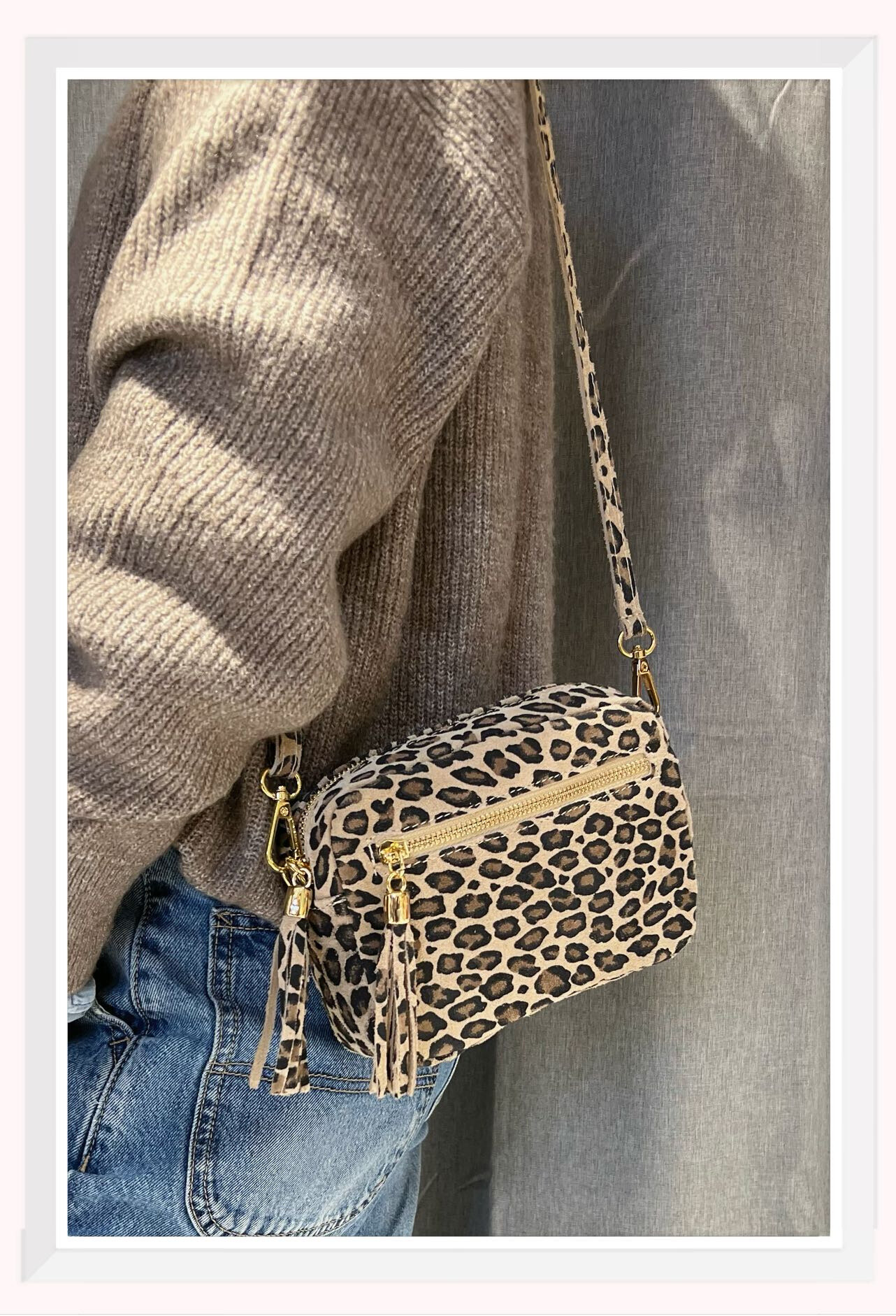 Wholesaler Z & Z - Leopard-print suede shoulder bag