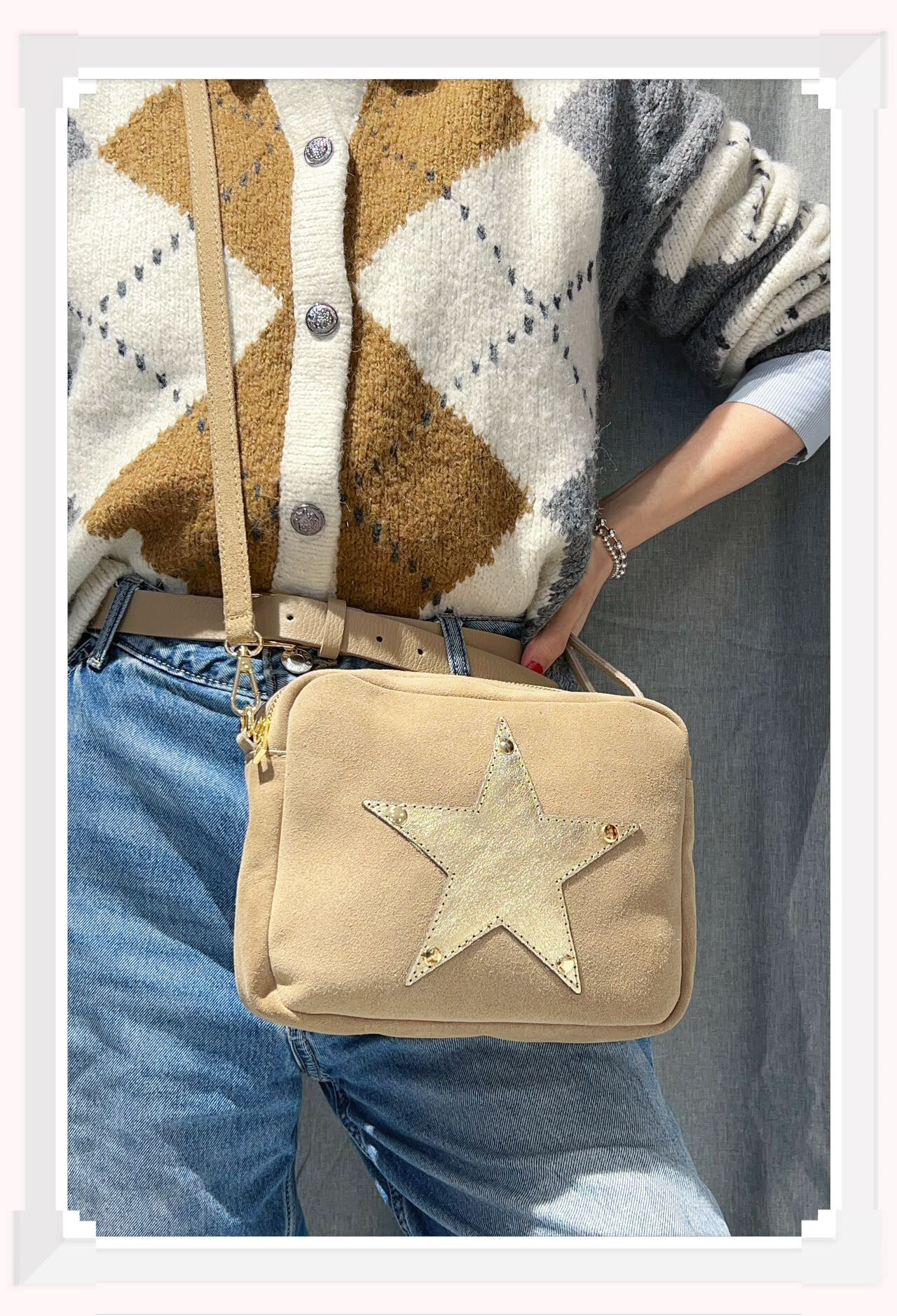 Wholesaler Z & Z - Star suede shoulder bag