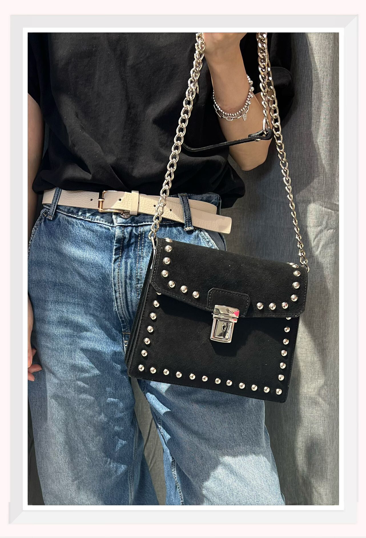 Grossiste Z & Z - Sac à bandoulière en daim clouté