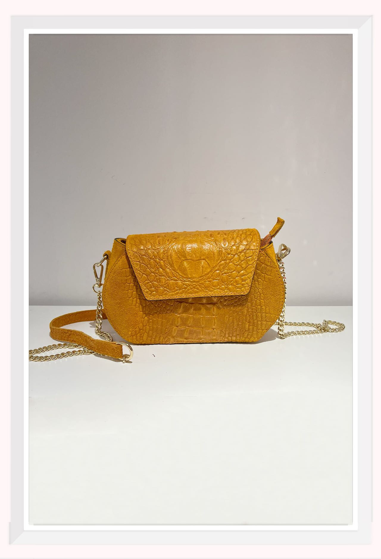 Grossiste Z & Z - Sac à bandoulière en daim effet croco
