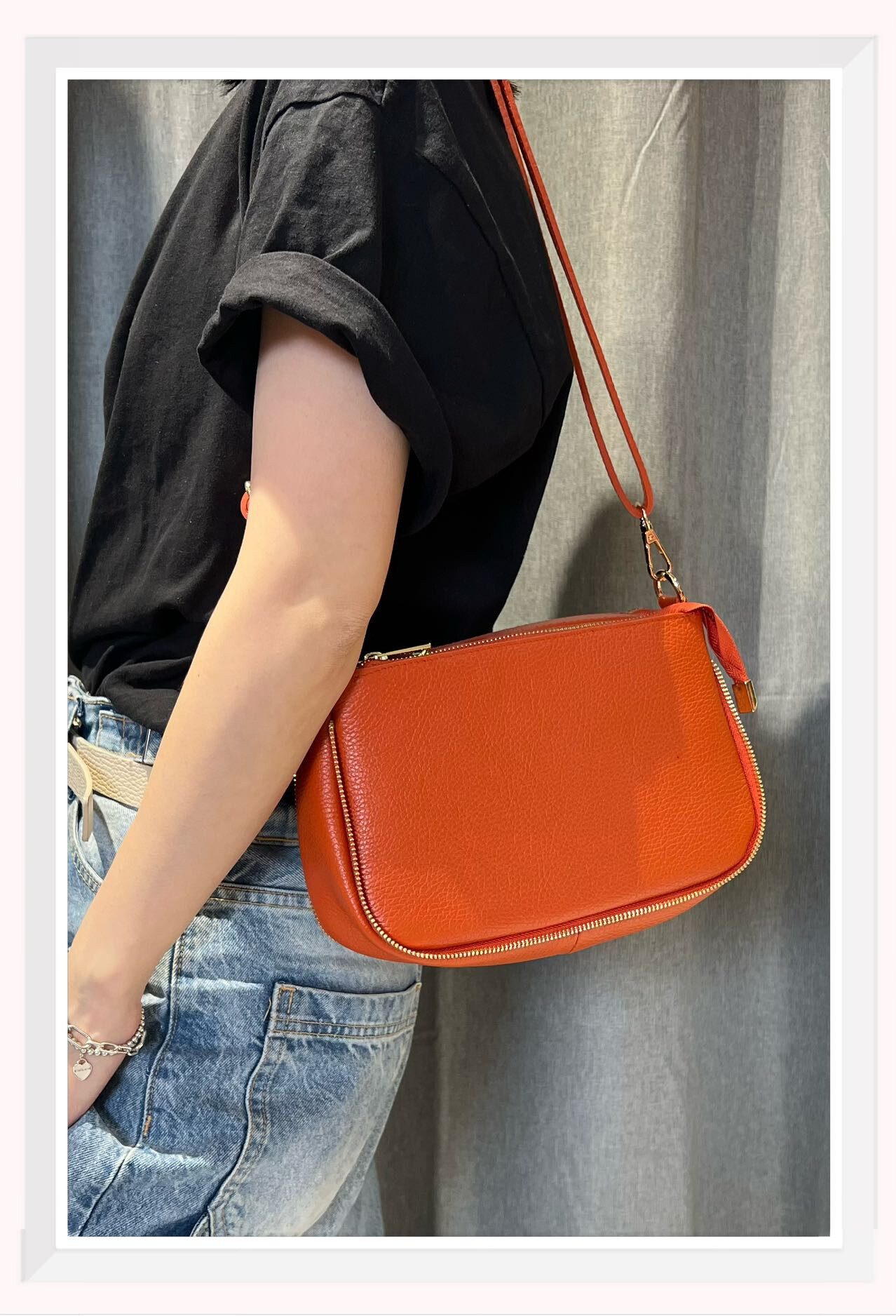 Grossiste Z & Z - Sac à bandoulière en cuir grainé deux poches