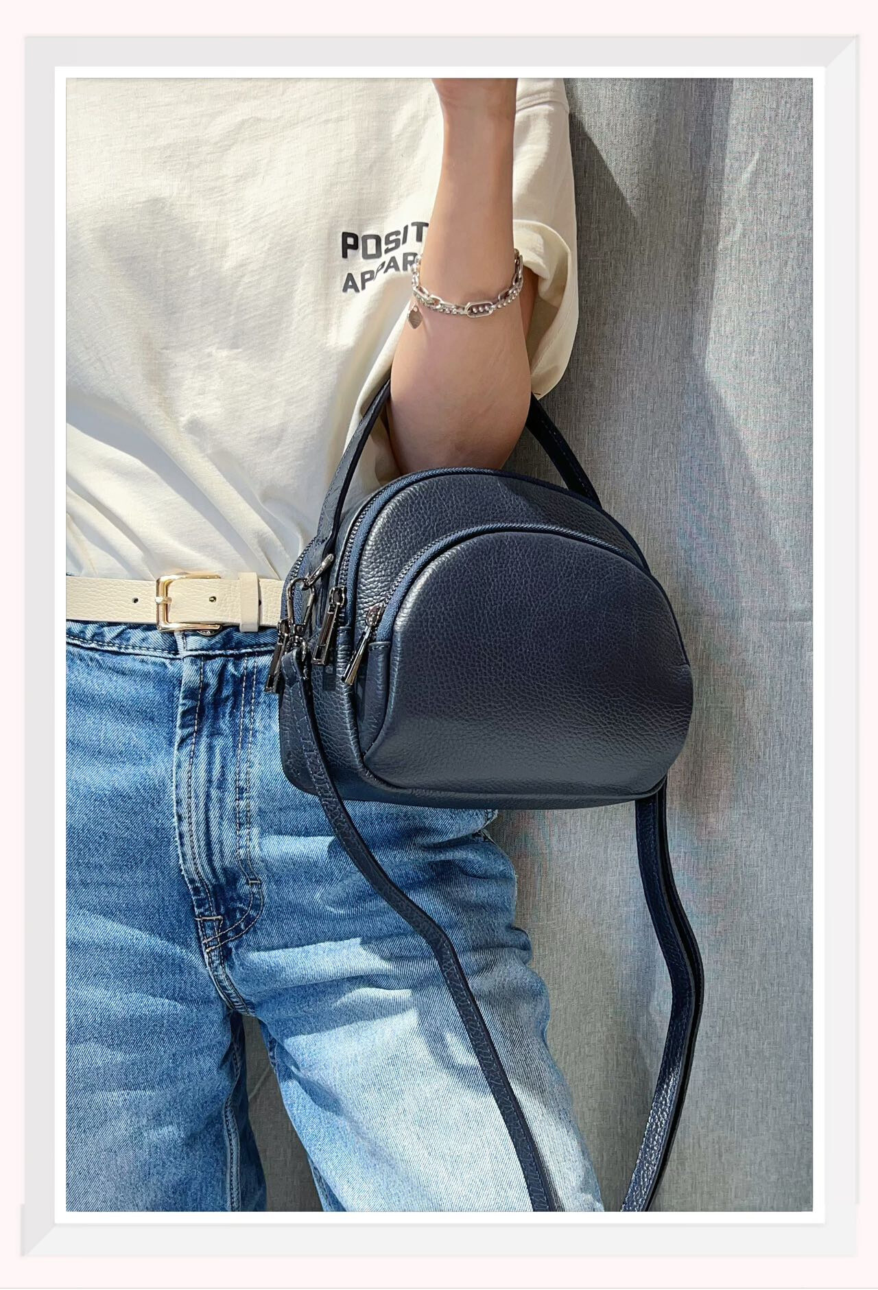 Grossiste Z & Z - Sac à bandoulière en cuir grainé multi poches