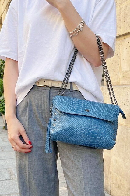Großhändler Z & Z - Ledertasche mit Python-Effekt-Material