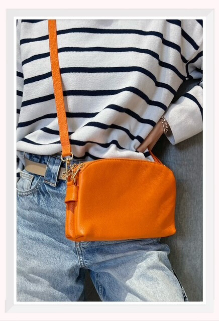 Wholesaler Z & Z - Grained leather shoulder bag two pockets