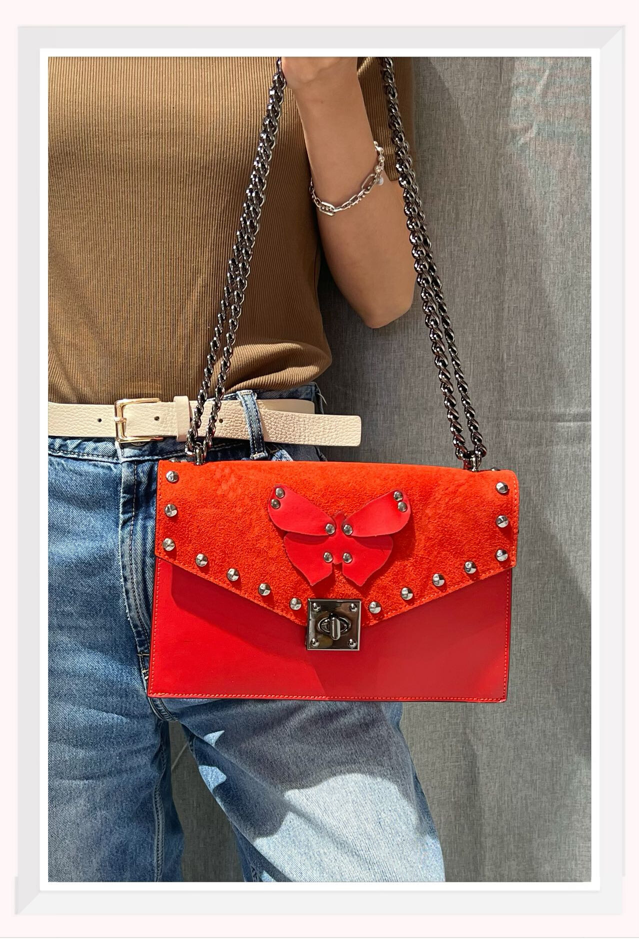 Grossiste Z & Z - Sac à bandoulière en cuir lisse et daim