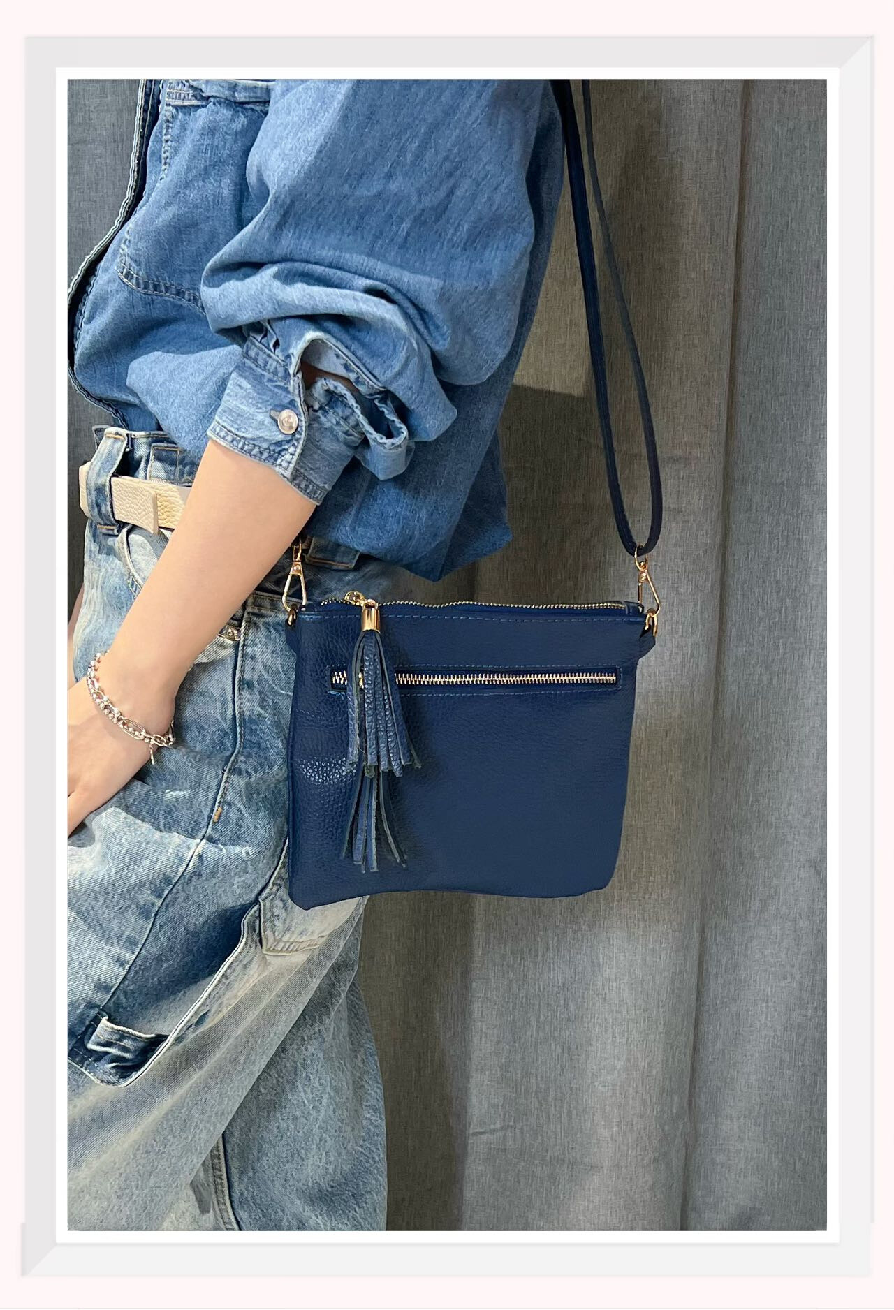 Grossiste Z & Z - Sac à bandoulière en cuir grainé forme carré
