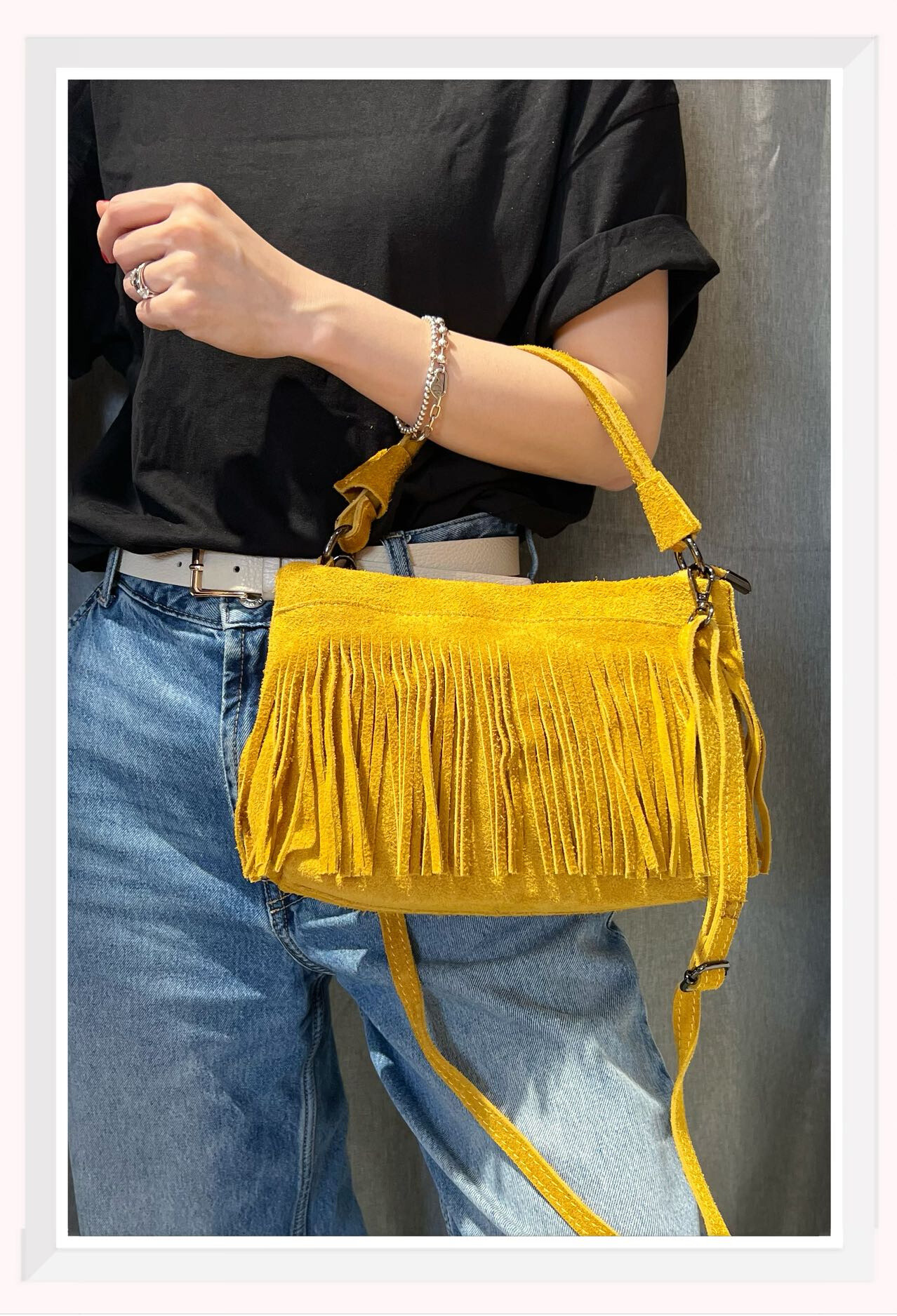 Wholesaler Z & Z - Suede fringe shoulder bag