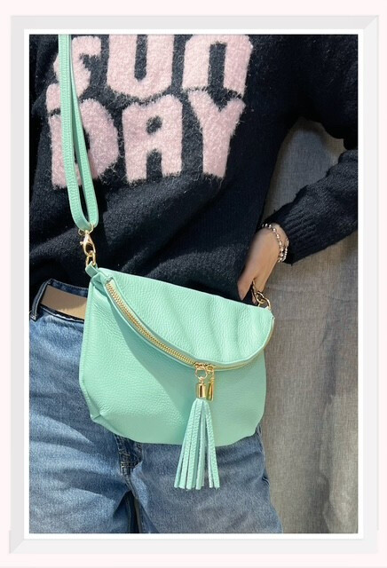 Großhändler Z & Z - Schultertasche aus genarbtem Leder