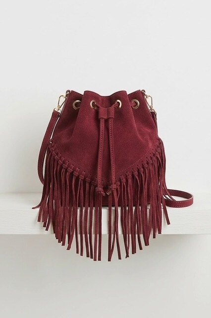 Wholesaler Z & Z - Suede fringe bucket bag