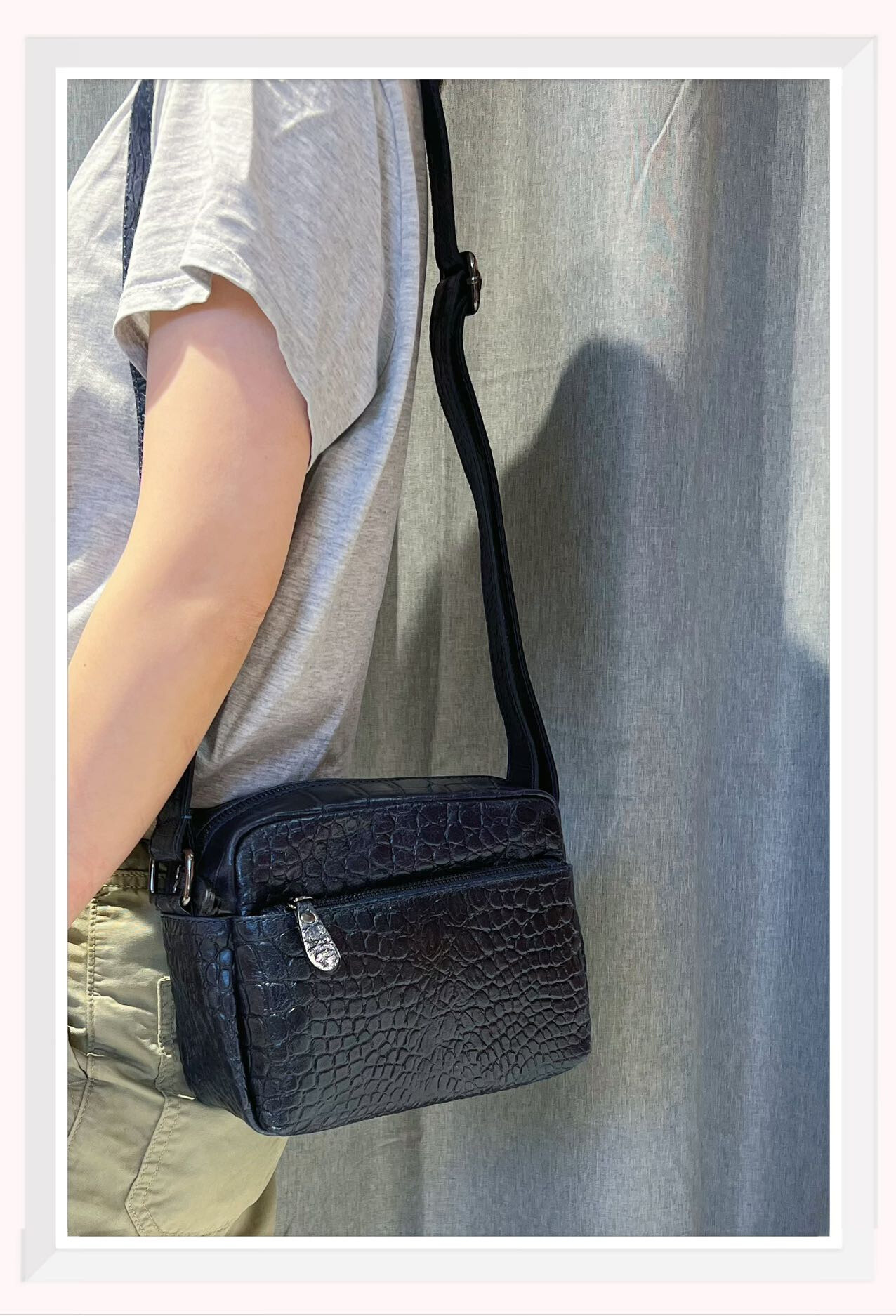 Grossiste Z & Z - Sac à bandoulière en cuir effet croco