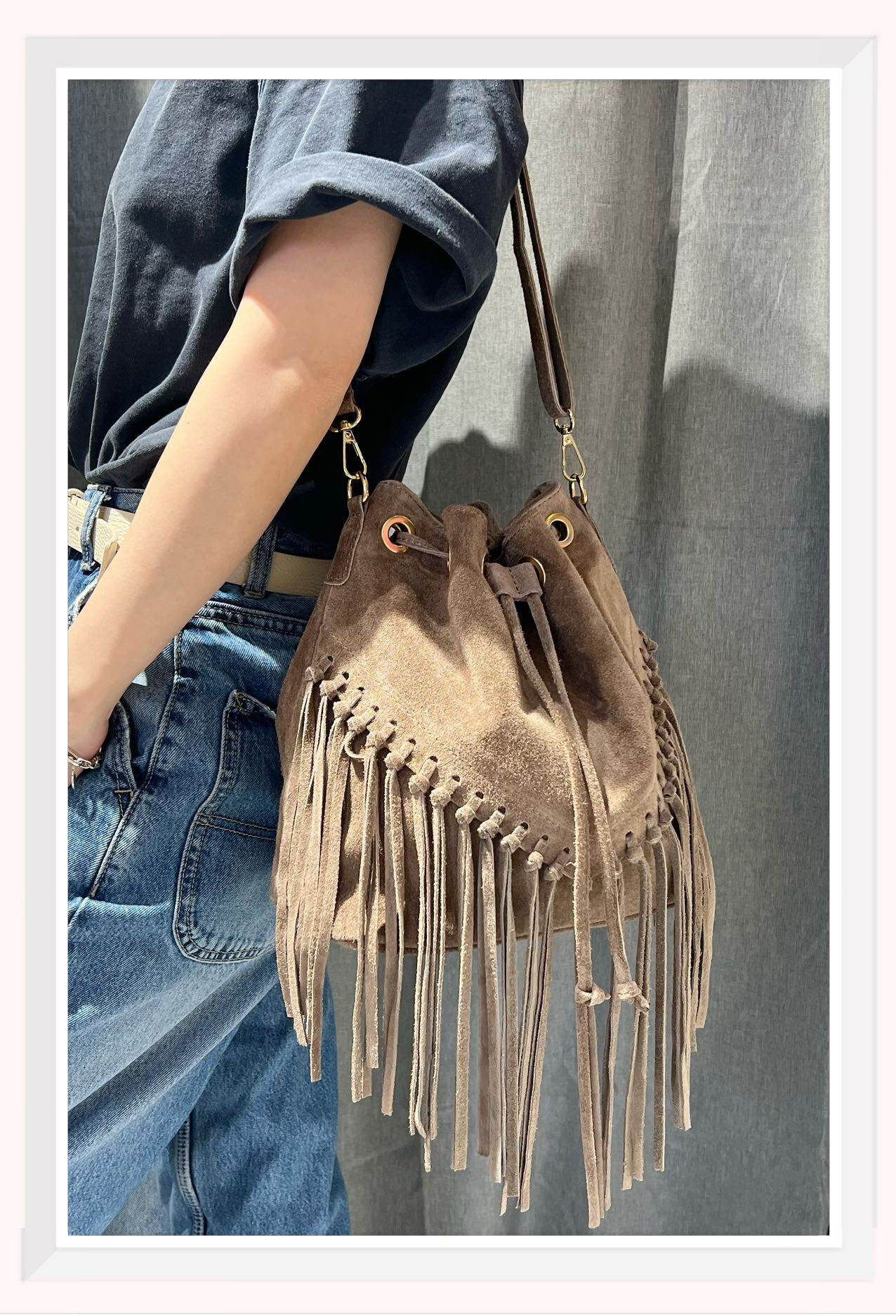 Wholesaler Z & Z - Daim's shoulder bag fringes