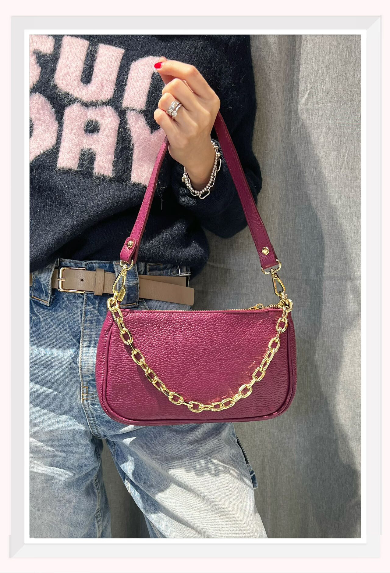 Wholesaler Z & Z - Grained leather shoulder bag