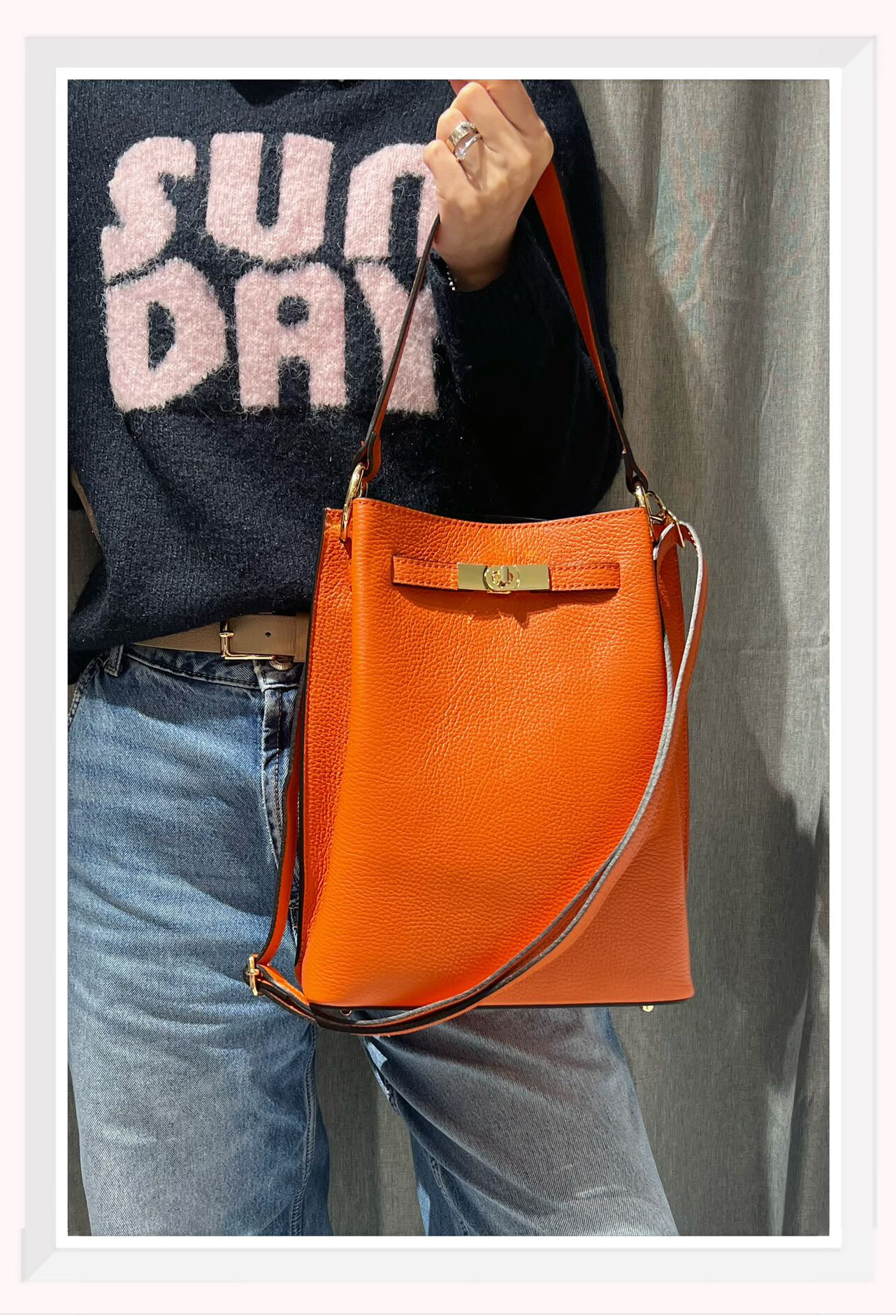 Wholesaler Z & Z - Grained cowhide shoulder bag