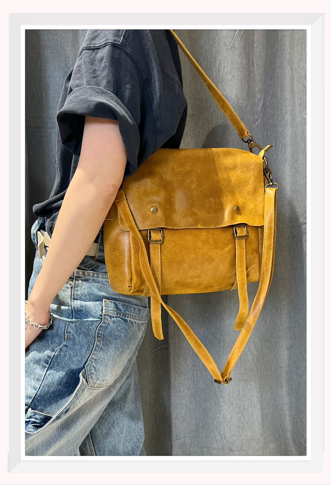 Wholesaler Z & Z - Leather shoulder bag faded effect