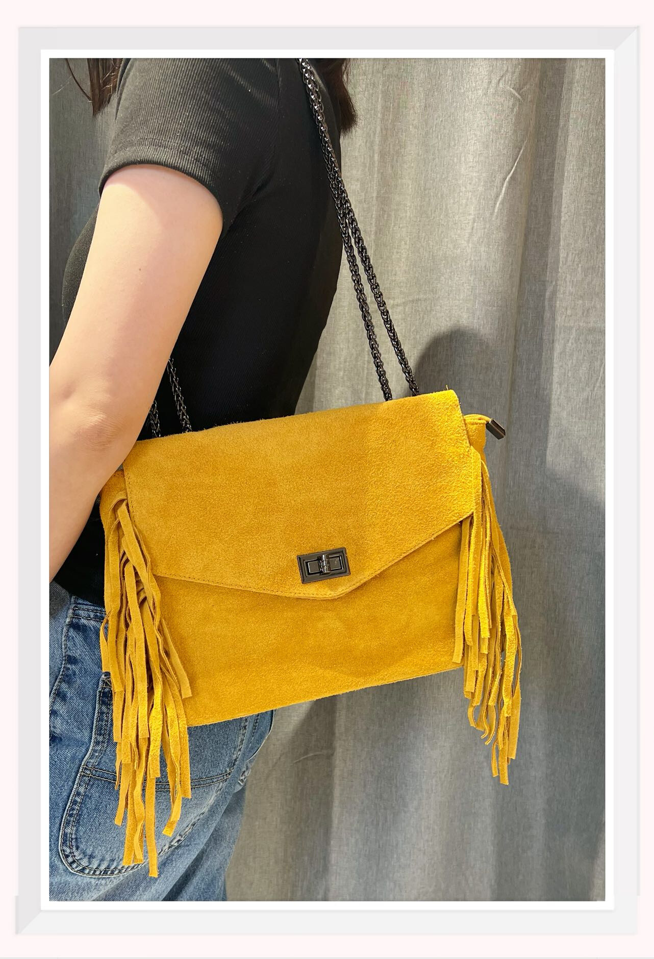 Grossiste Z & Z - Sac à l'épaule en daim franges