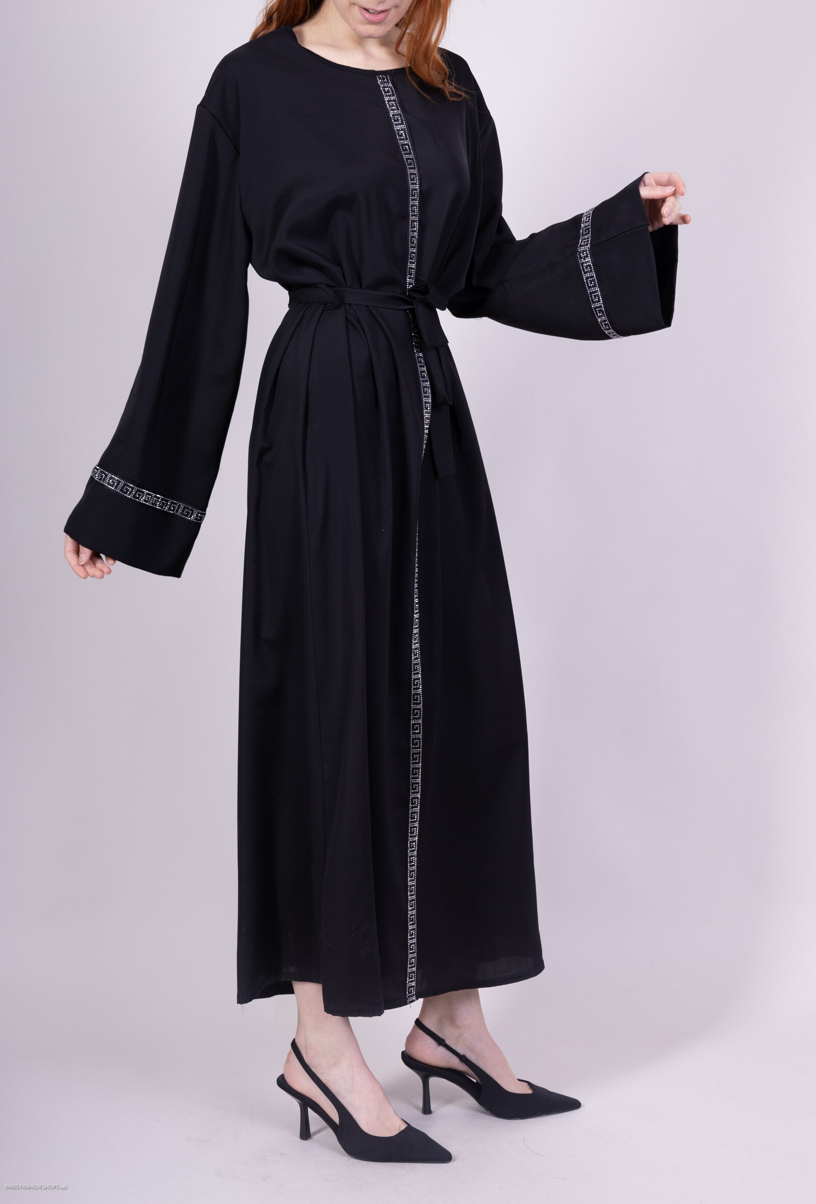Grossiste ZABULON 3 - ABAYA ROBE STRASS SOIE DE MEDINE