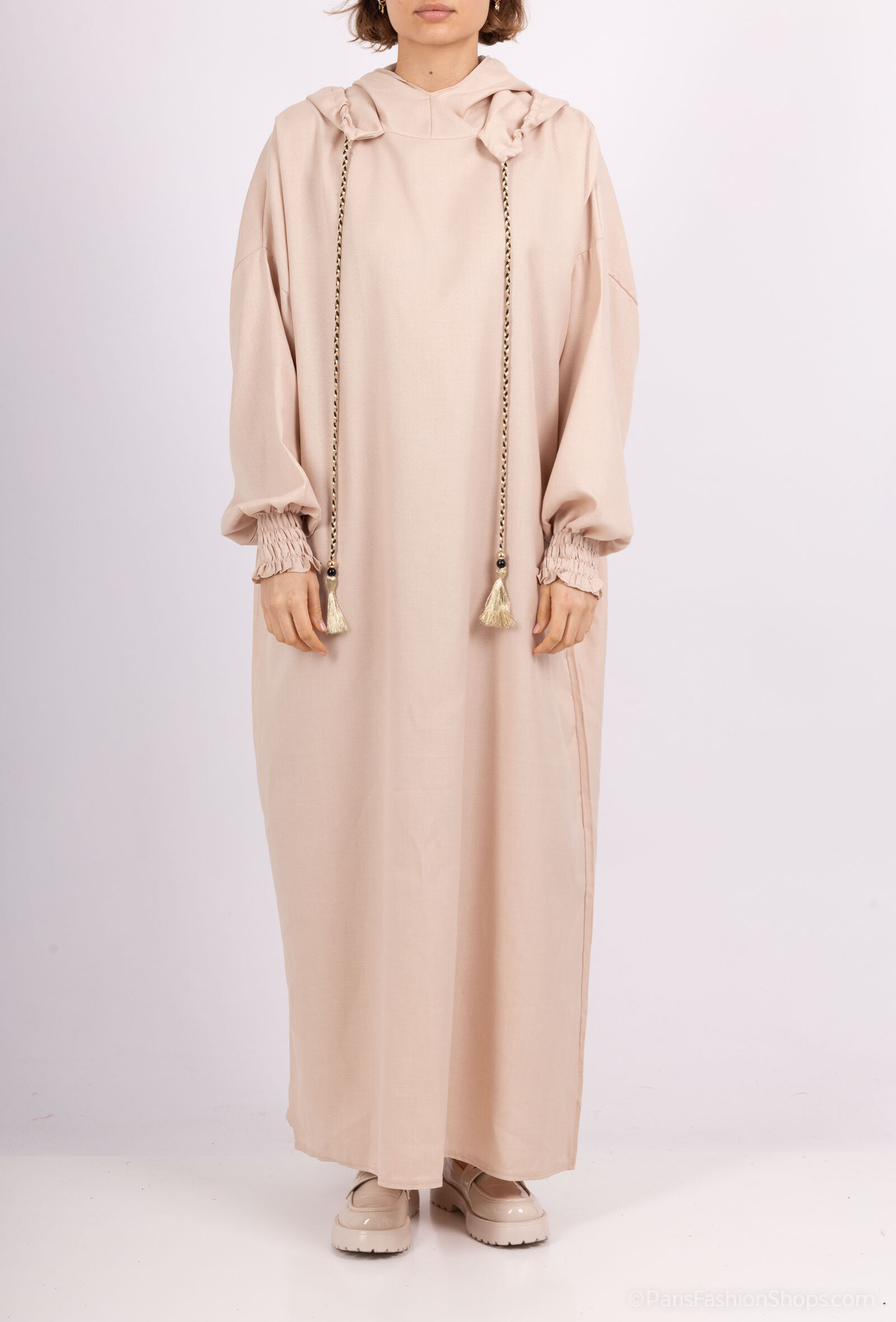 Wholesaler ZABULON 3 - Abaya Double hood imitation of linen