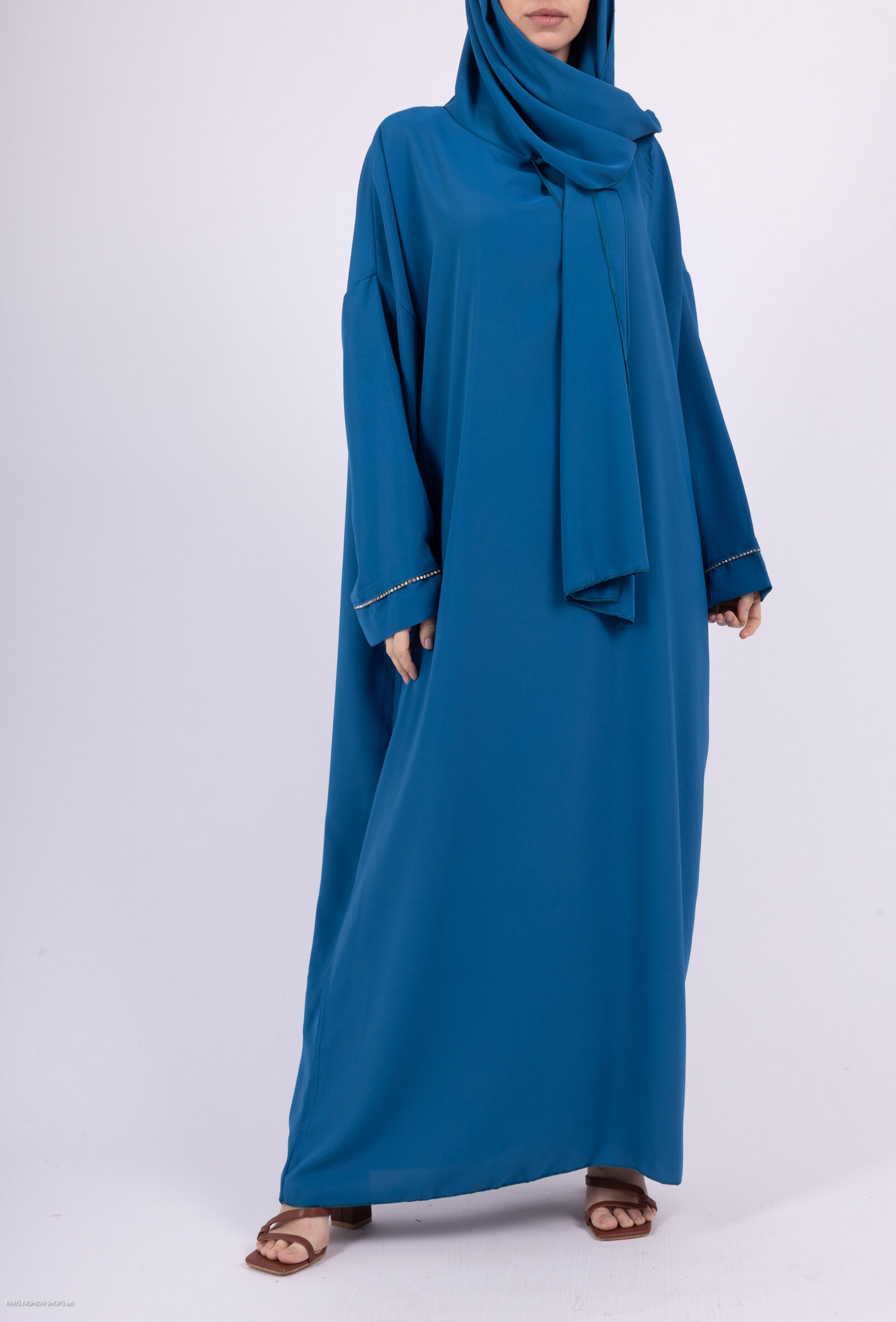 Wholesaler ZABULON 3 - Abaya Voile Dress Integrate Medina Silk Rhinestone
