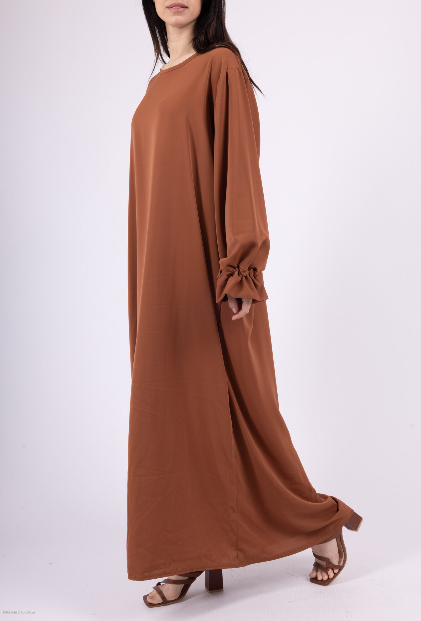 Grossiste ZABULON 3 - Robe simple tulipes soie de médine