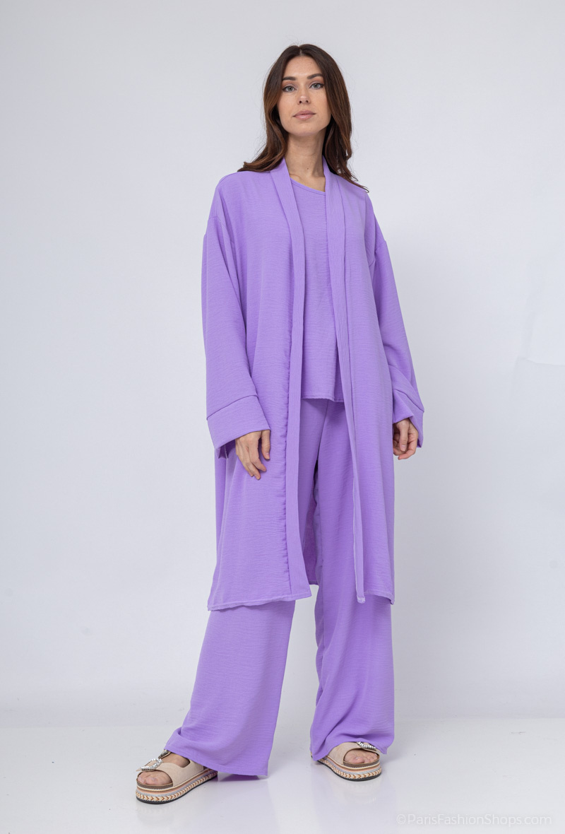 Wholesaler ZABULON 3 - Top, open kimono and pants sets
