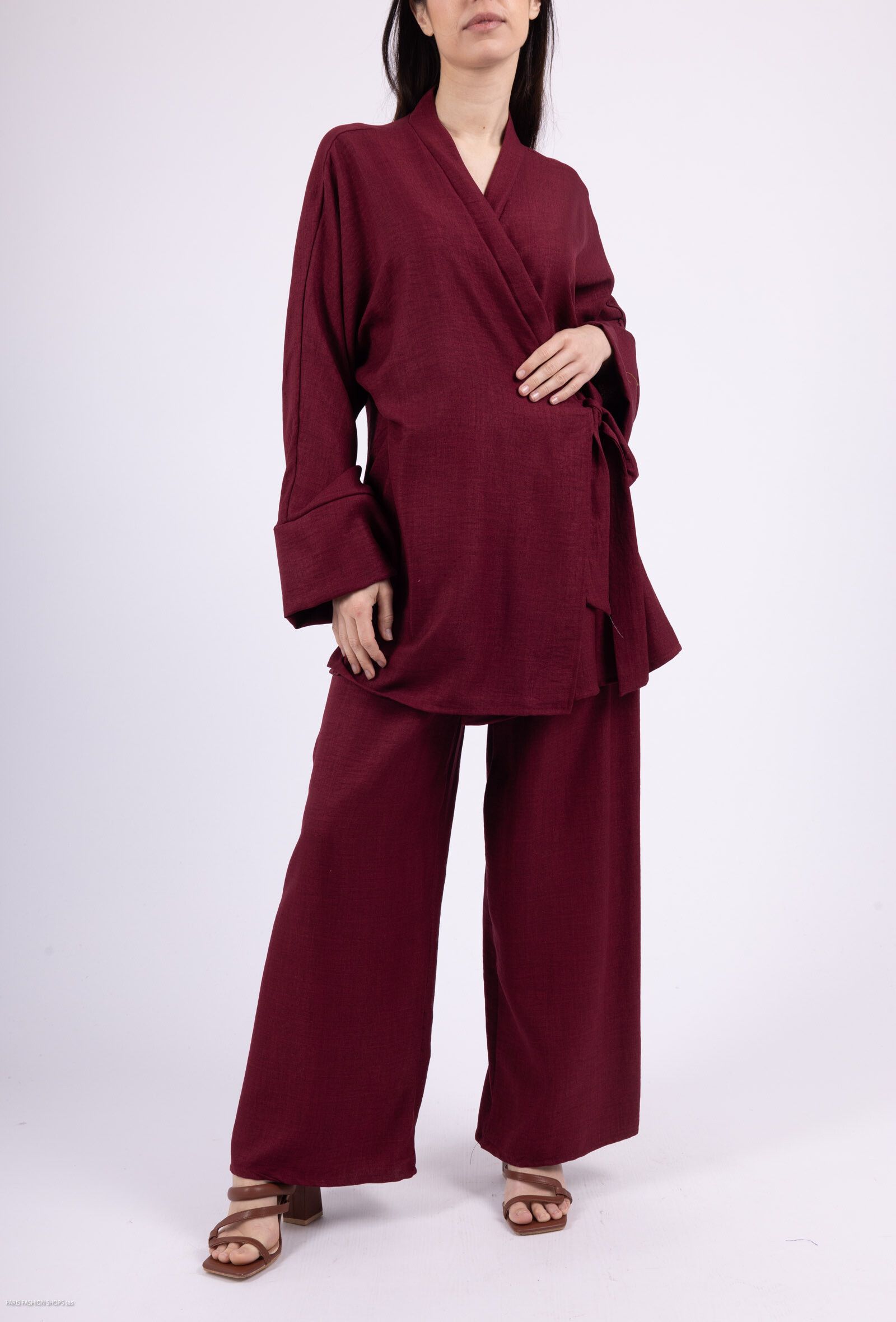 Wholesaler ZABULON 3 - Kimono wrap-over lolis pants set