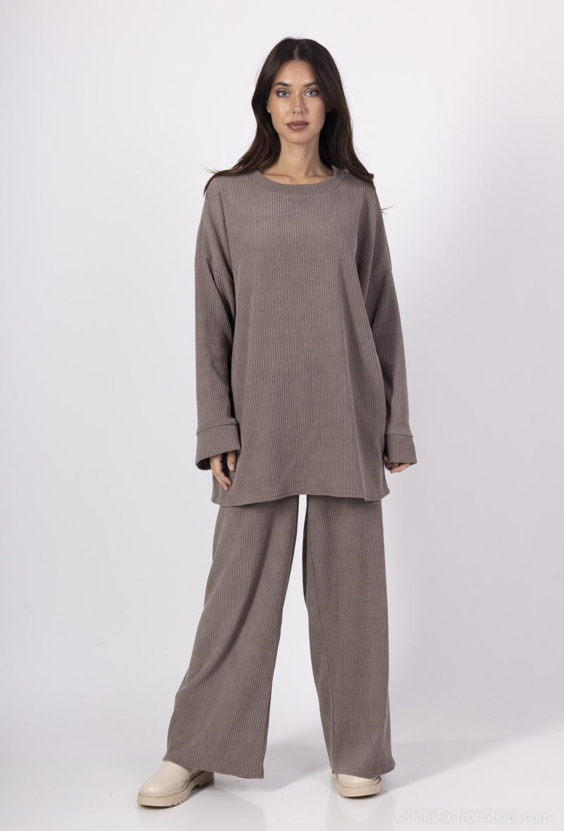 Wholesaler ZABULON 3 - Stretch corduroy tunic and pants set