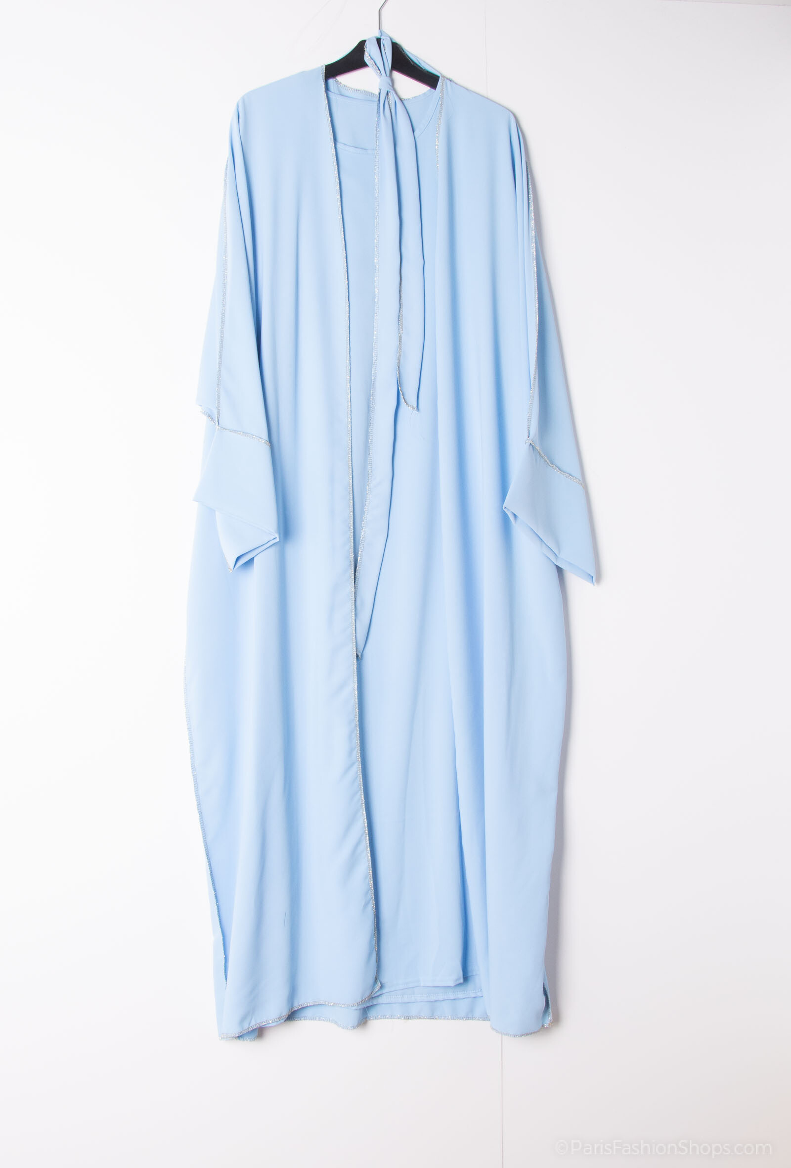 Set de kimono dorado y un vestido de seda medina - Cielo azul 1 - miniatura