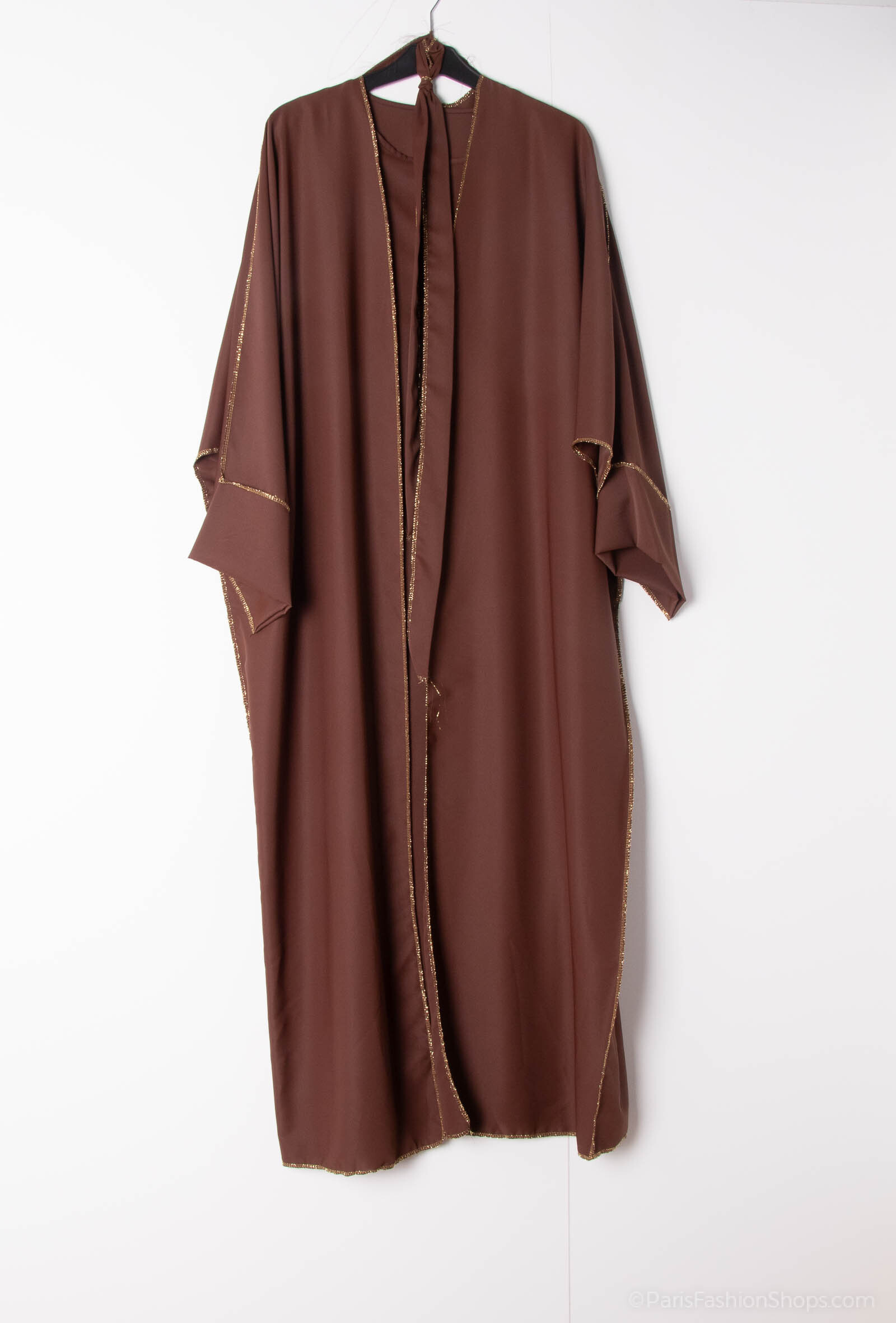Set de kimono dorado y un vestido de seda medina - Castaño oscuro - 1 - formato grande