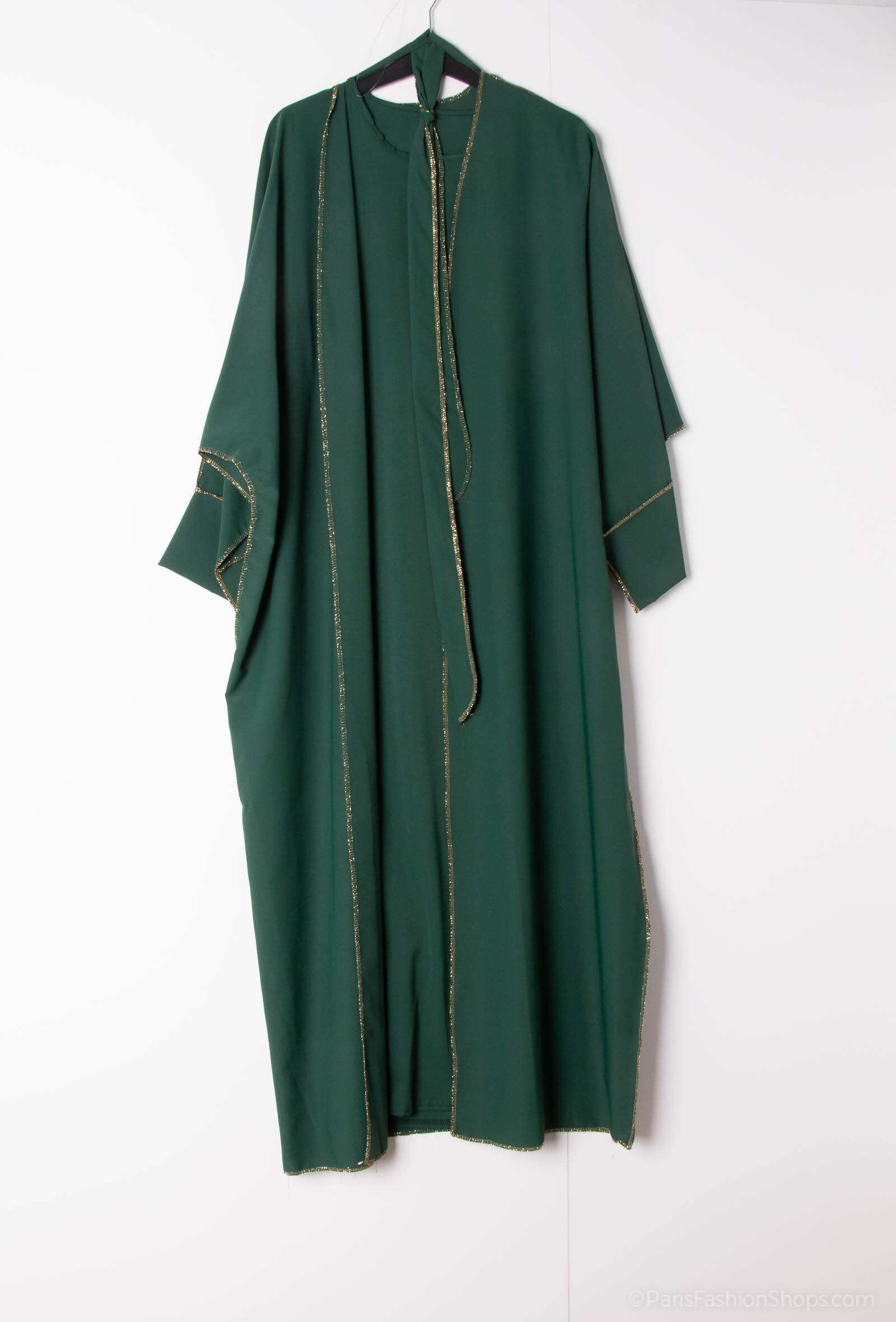 Set de kimono dorado y un vestido de seda medina - Verde botella - 1 - formato grande