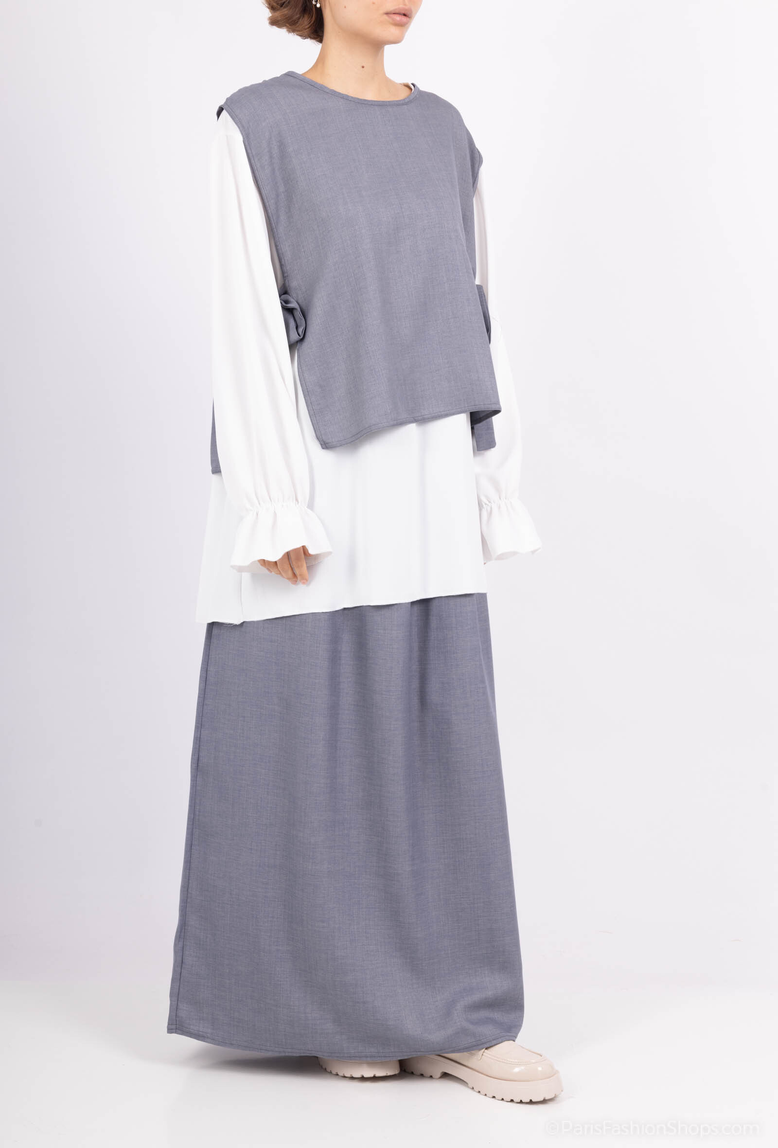 Grossiste ZABULON 3 - Ensemble haut jupe imitation de lin