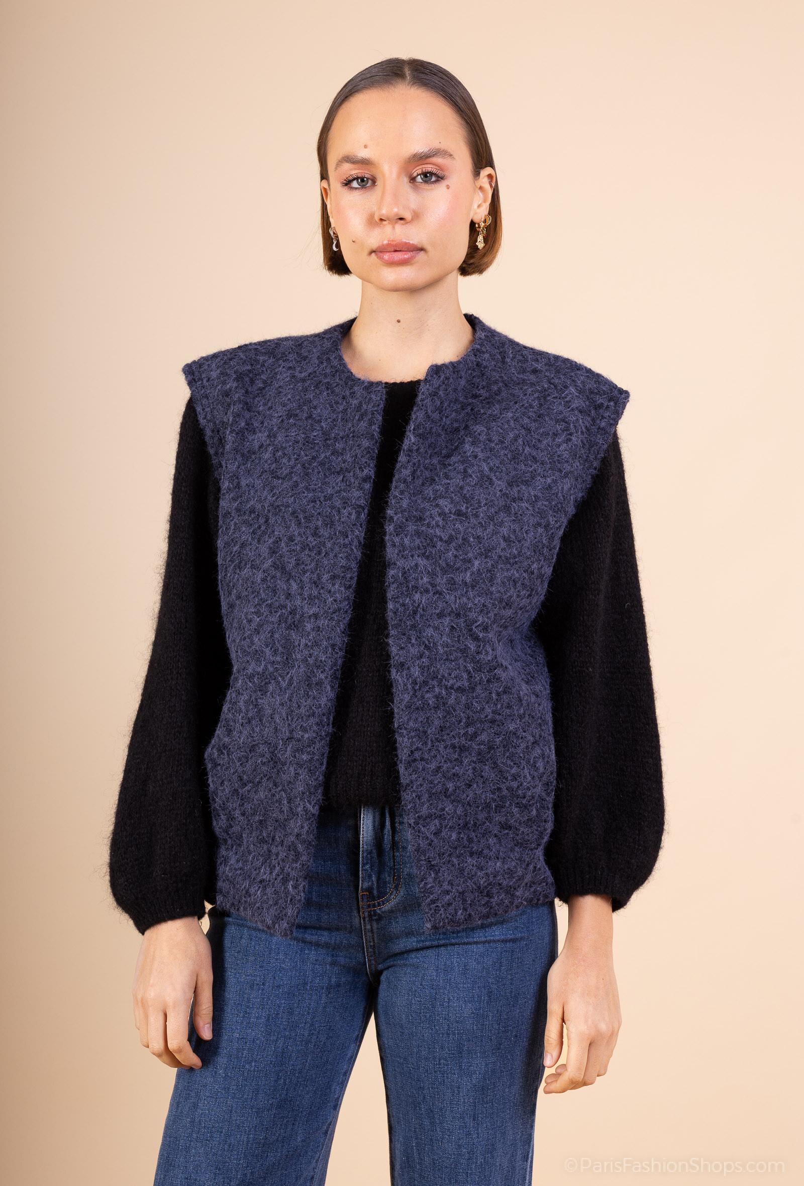Grossiste ZABULON 3 - Gilet sans manches en laine poilues poches
