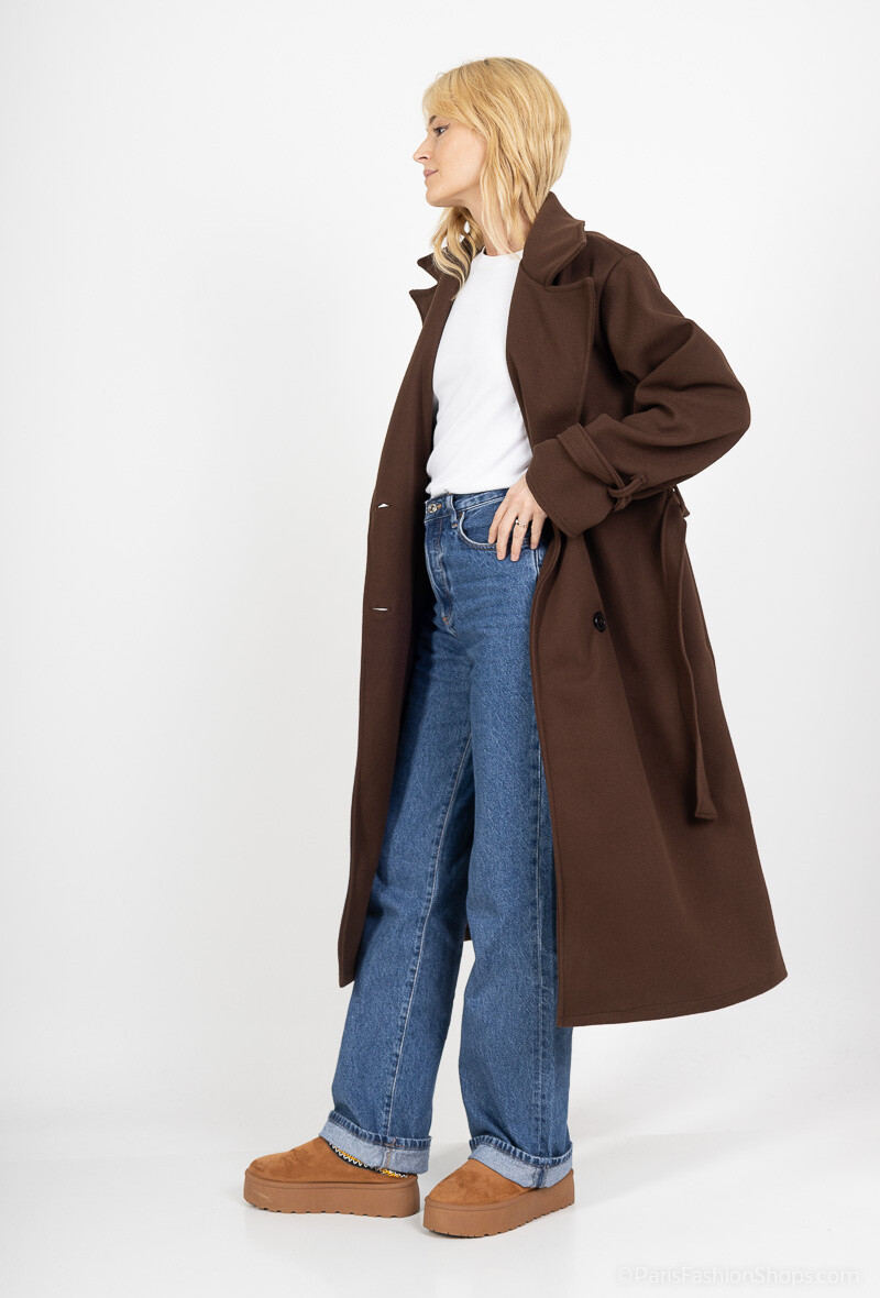 Woolen coats - Dark Brown - 2 - large format