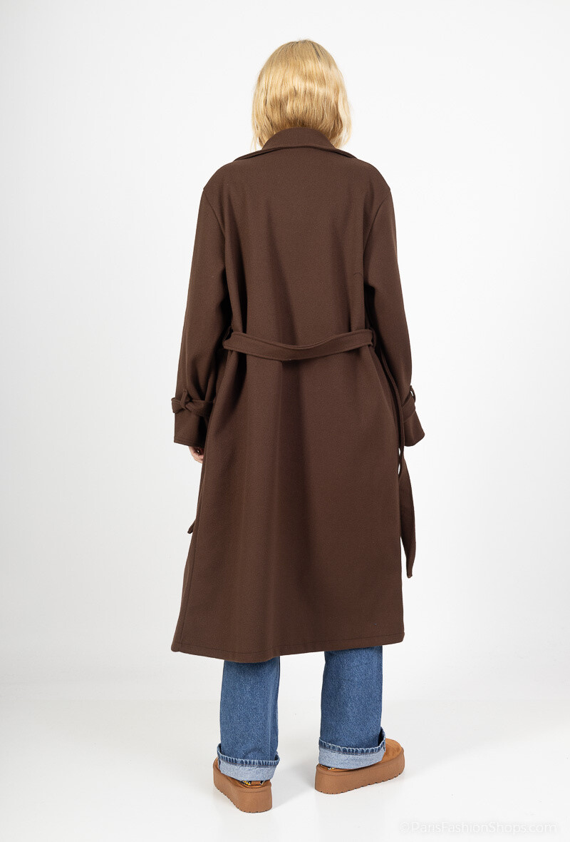 Woolen coats - Dark Brown - 4 - large format