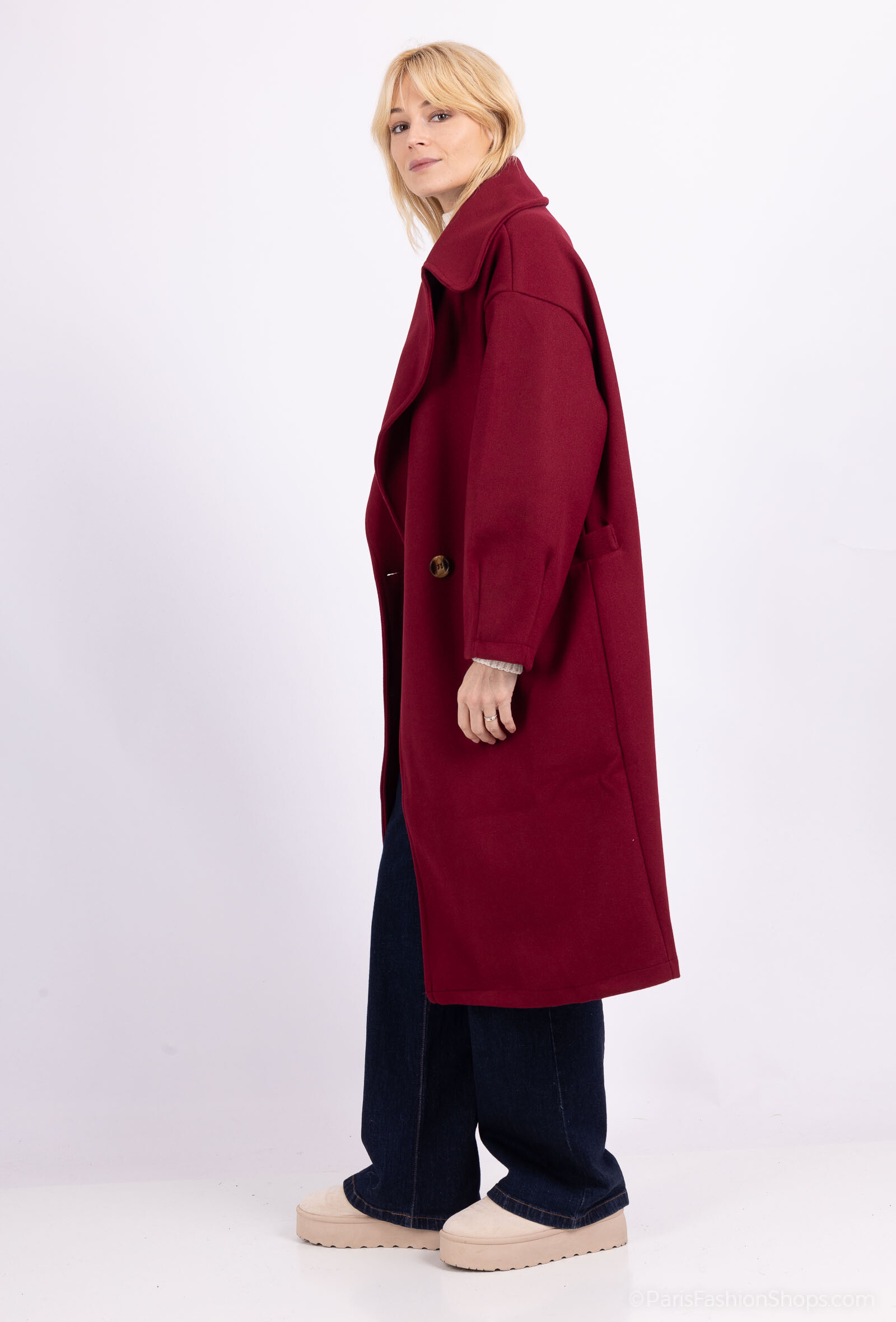 LONG COAT - Carmine - 3 - large format