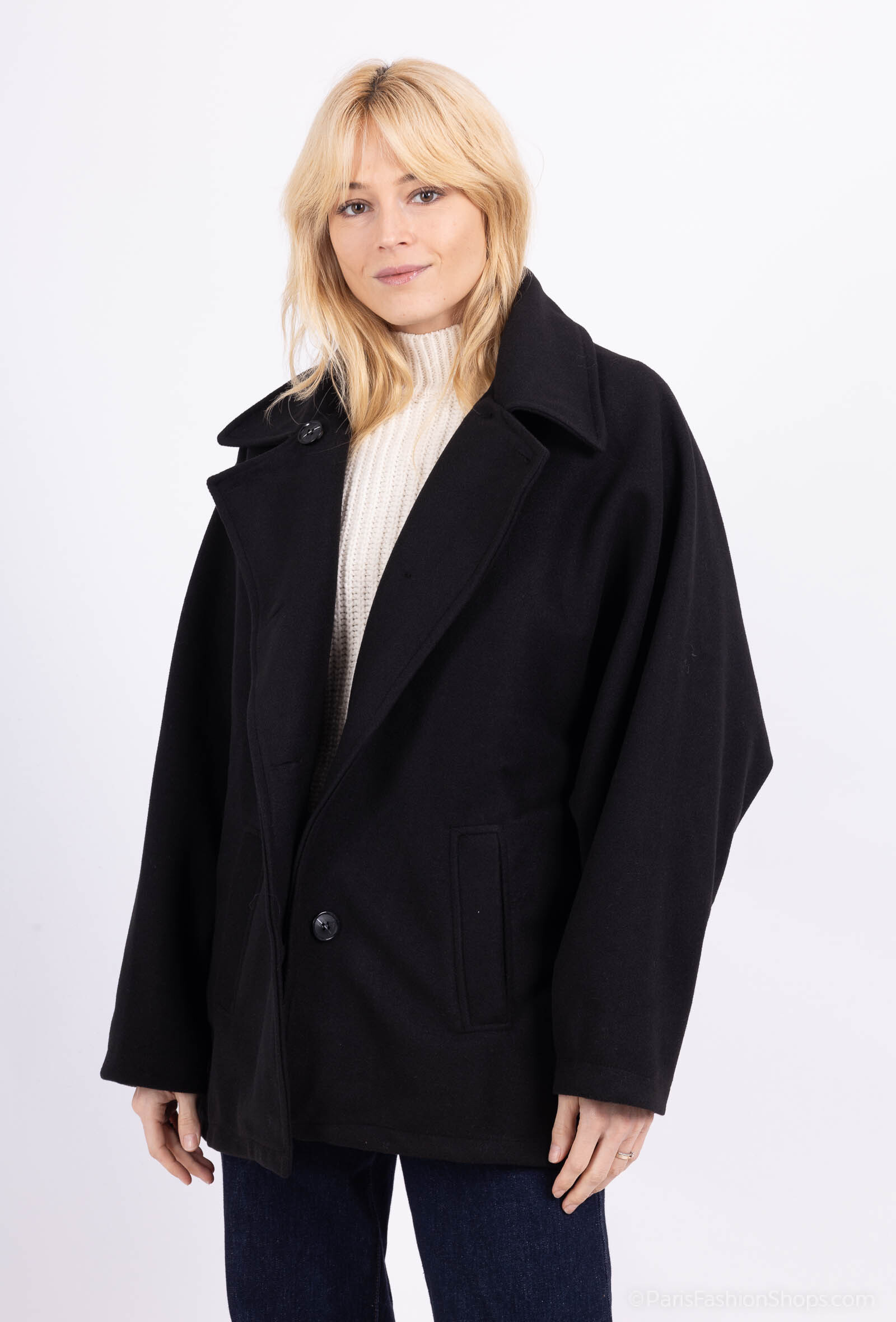 SHORT COAT - Black - 1 - large format