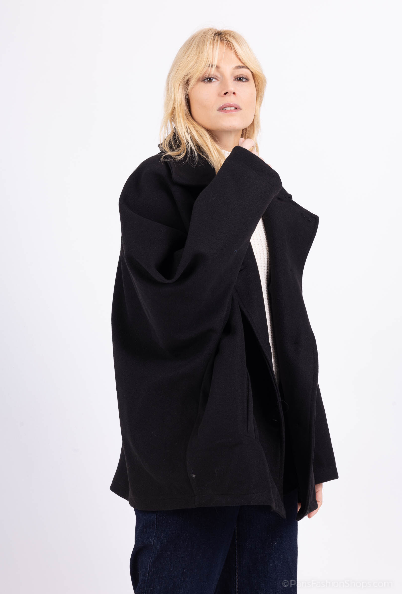 SHORT COAT - Black - 2 - large format